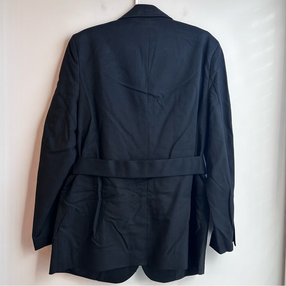 Future Collective Black Blazer, Small, Belt Tie, Stripe, Women's, Suit - Picture 2 of 12